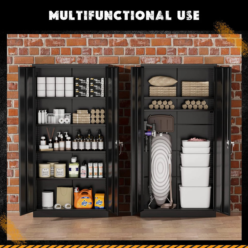 Greenvelly 72�� Black Storage Cabinet with Doors