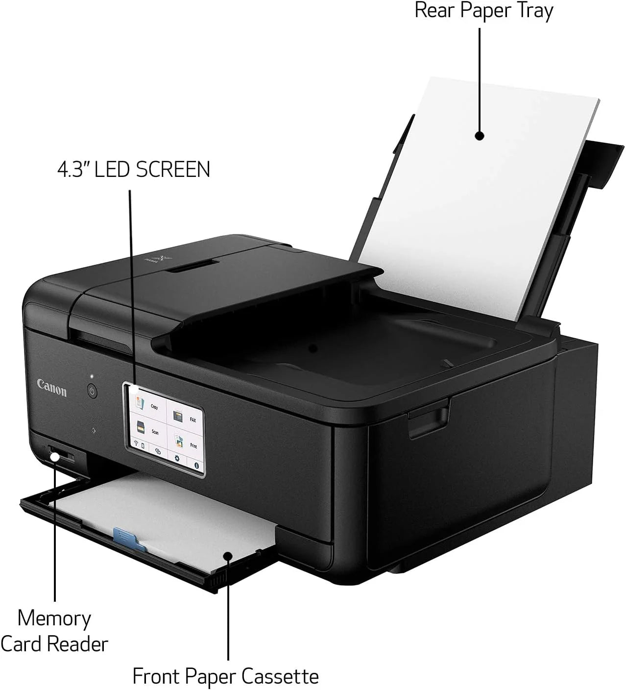 Canon PIXMA TR8620a - All-in-One Printer Home Office|Copier|Scanner|Fax|Auto Document Feeder | Photo, Document | Airprint (R), Android, Black, Works with Alexa