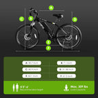 Adult Electric Bike, 350W BAFANG Motor (500W Peak), 4A 3H Fast Charging, 468Wh Li-Ion Battery, 21 Speed Gears, Air Saddle, 45 Miles 20 MPH 26" Mountain Bike Electric Bike