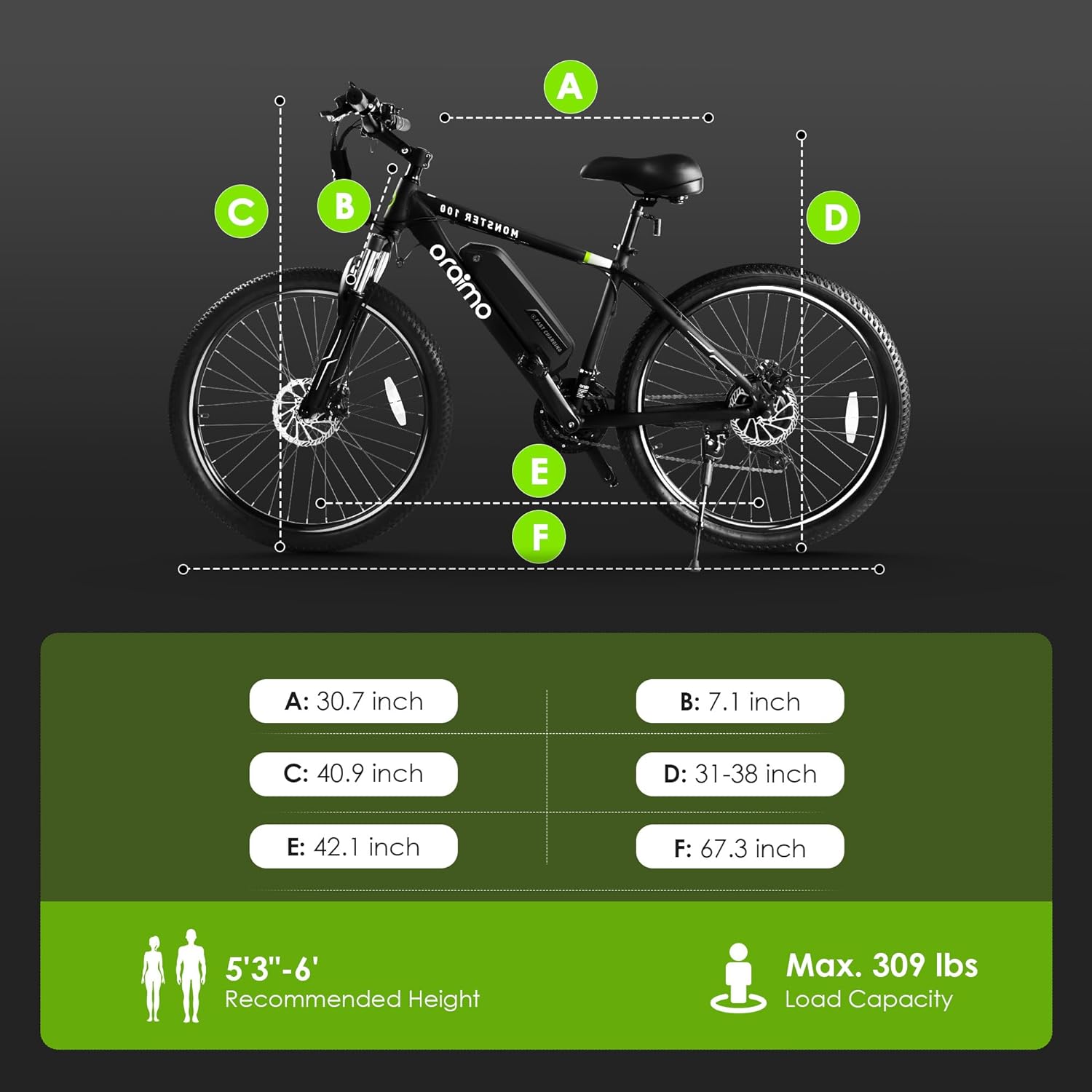 Adult Electric Bike, 350W BAFANG Motor (500W Peak), 4A 3H Fast Charging, 468Wh Li-Ion Battery, 21 Speed Gears, Air Saddle, 45 Miles 20 MPH 26" Mountain Bike Electric Bike