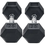 Inspire Fitness 210 lb. (5-30 lb.) Rubber Dumbbell Set with 6 pair Vertical Rack