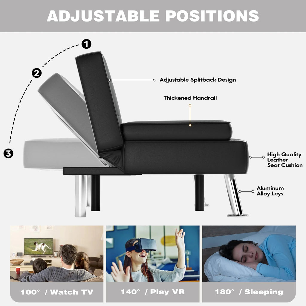 JUMMICO Modern Convertible Folding Futon Sofa Bed