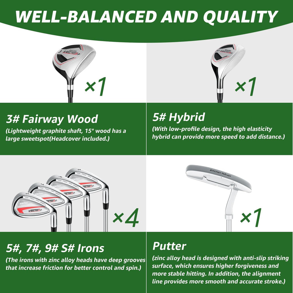 XDriveMax 8 Pieces Complete Mens Golf Club Set