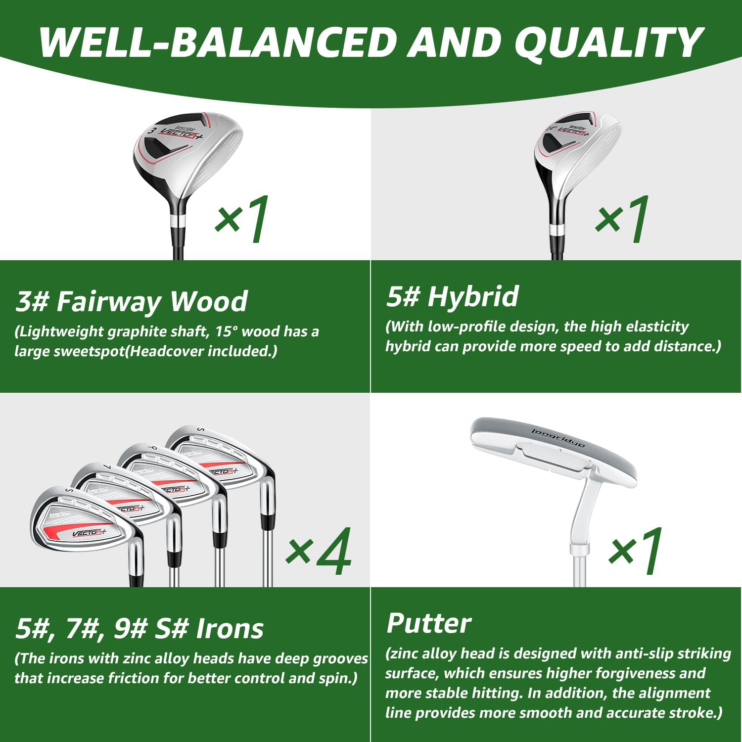 XDriveMax 8 Pieces Complete Mens Golf Club Set