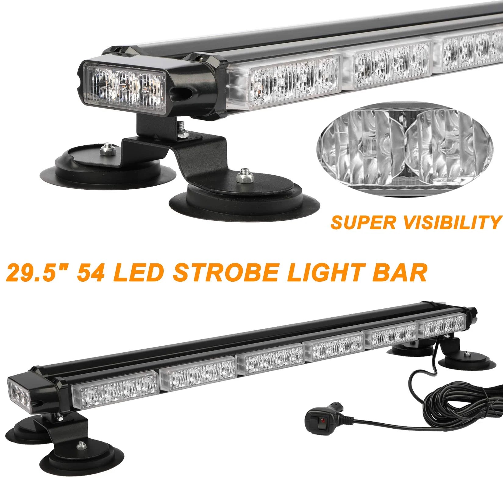 ASPL 29.5" 54 LED Strobe Light Bar with Magnetic Base