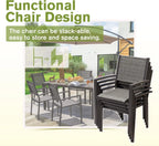 Homall Patio Dining Set 7 Pieces Outdoor Furniture with Large Table and 6 Textilene Chairs for Porch, Brown
