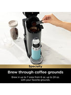 Ninja Pod & Grounds Specialty Single-Serve Coffee Maker, K-Cup Pod Compatible, Brews Grounds, Compact Design, Built-In Milk Frother, 56-oz. Reservoir, 6-oz. Cup to 24-oz. Mug Sizes, Black, PB051