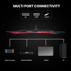 CRUA 24" 180Hz Curved Gaming Monitor - FHD 1080P Frameless Computer Monitor, AMD Freesync, Low Motion Blur,Dp&Hdmi Port, Black