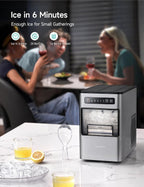 HiCOZY Ice Maker Countertop, Ice in 6 Mins with Self-Cleaning