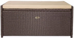 Barton Outdoor Storage Bench Rattan Style Deck Box Wicker Patio Furniture Water Resistance w/Seat Cushion, 60-Gallon, Brown