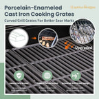 Burner Propane Gas BBQ Grill with Side Burner & Porcelain-Enameled Cast Iron Grates, 42,000 BTU Output Stainless Steel Grill for Outdoor Cooking Kitchen and Patio Backyard Barbecue-Captiva