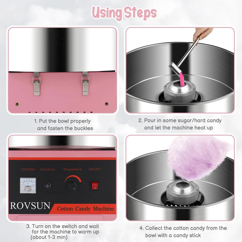 ROVSUN 21 Inch Cotton Candy Machine Cart
