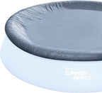 Summer Waves 18ft x 48in Quick Set Above Ground Inflatable Swimming Pool with Filter Pump, Cover, and Ground Cloth