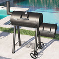 Sophia & William Portable Charcoal BBQ Grill with Offset Smoker, 512 sq. in. Cooking Space, Porcelain Grates, Built-in Thermometer