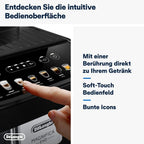 De'Longhi Magnifica Evo ECAM 292.81.B Volautomatische koffiemachine met LatteCrema melksysteem, 7 directe selectieknoppen voor cappuccino, espresso en andere koffiespecialiteiten, 2-kops functie, zwart