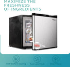 Upright freezer, 3.0 Cubic Feet, Single Door Compact Mini Freezer with Reversible Stainless Steel Door, Small freezer for Home/Dorms/Apartment/Office (Silver)