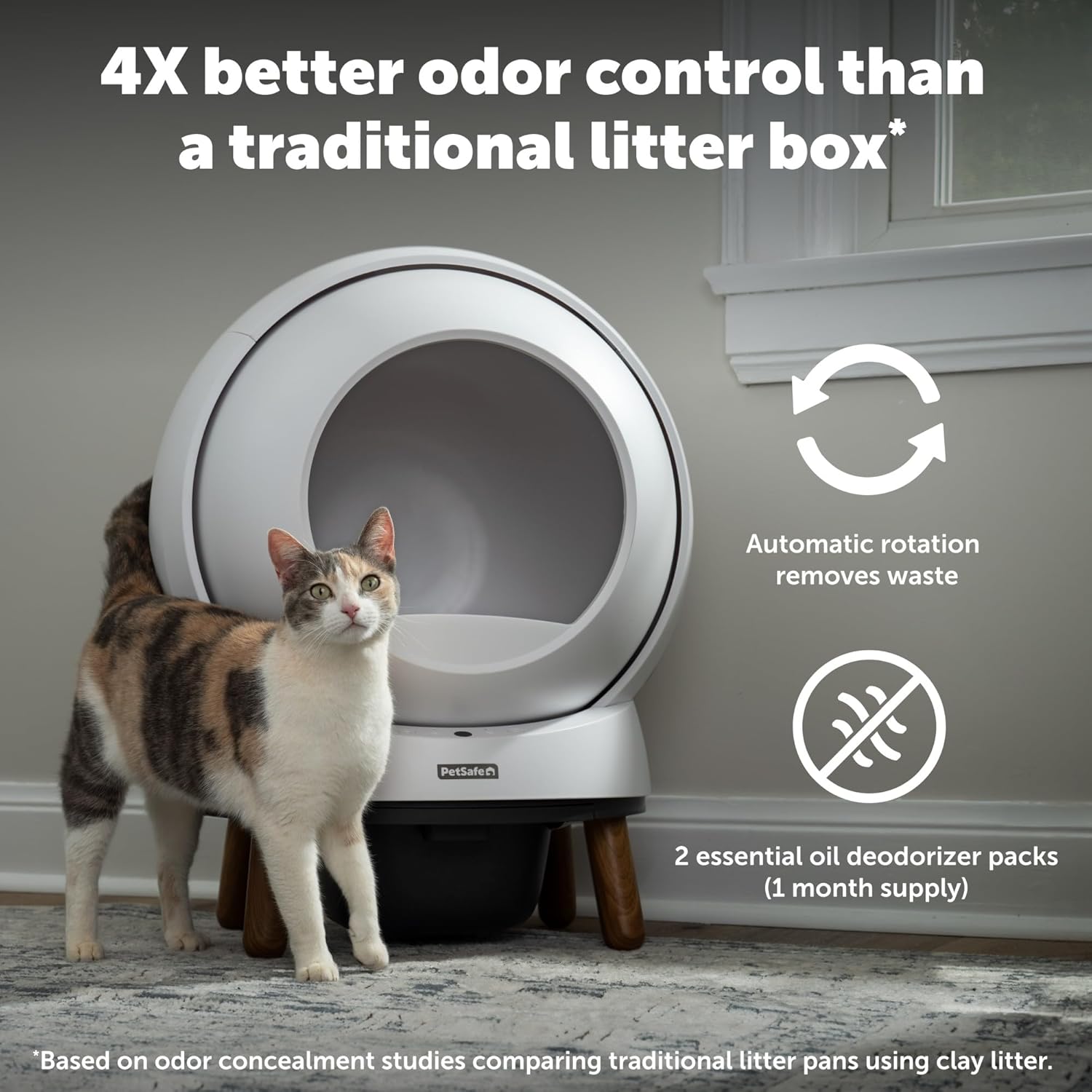PetSafe Automatic Cat Litter Box Self Cleaning, App Controlled Self Cleaning with Health Monitoring