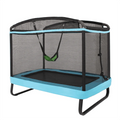 6FT Kids Trampoline with Swing, Safety Enclosure, ASTM Approved Rectangle Recreational Trampoline for 3-8 Years Indoor/Outdoor, Max Load 220lbs