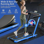 2.5HP 2-in-1 Folding Under Desk Treadmill with Speaker APP Remote Control, Portable Walking Jogging Machine for Home Gym Office
