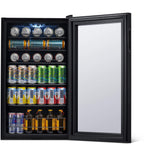 Beverage Refrigerator Cooler | 126 Cans Free Standing with Right Hinge Glass Door | Mini Fridge Beverage Organizer Perfect For Beer, Wine, Soda, And Cooler Drinks