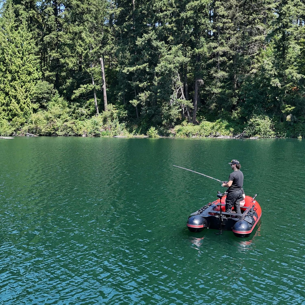 Inflatable Boat | Yacht Dinghy Tender Raft | Multi Person Fishing Boat | Aluminum Floor Oars | Fishing Rod Holders | Heavy-Duty PVC | 2024 Model |