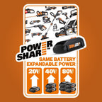 Worx 40V Cordless Lawn Mower 14′′ with Intellicut, Mulching, 2x20V 4.0Ah Batteries and Charger Included