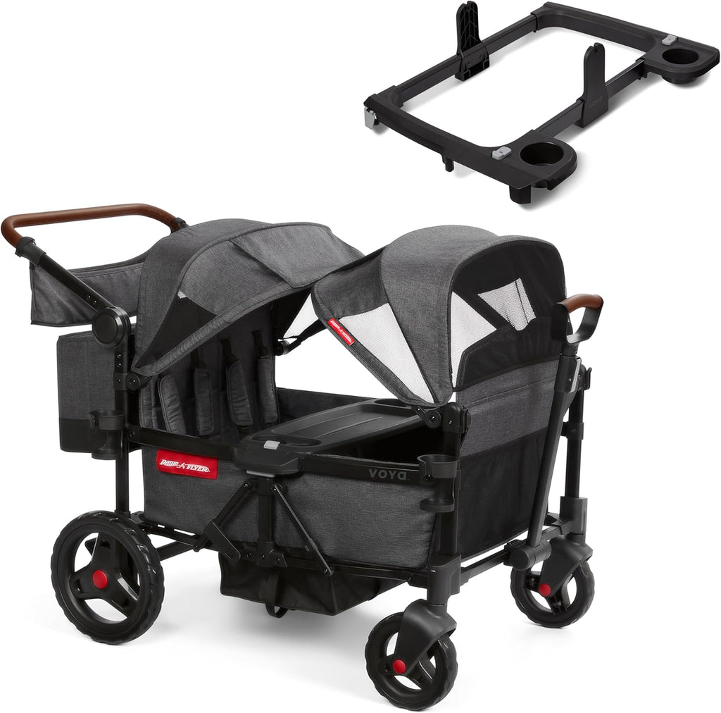 Stroller Wagon, 4 Seater Wagon Stroller for Kids with Low Sides, Baby Stroller Wagon, Quad Stroller
