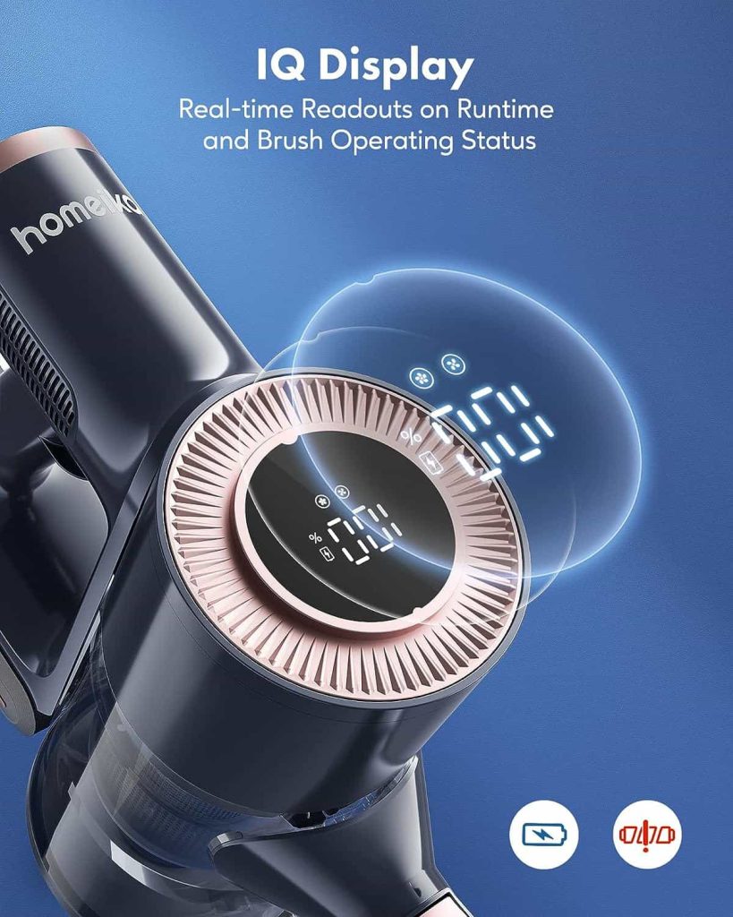 Homeika Cordless Vacuum Cleaner H016, 20Kpa Suction, 200W Motor, 1.5L Capacity, LED Display, Blue