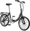 Schwinn Loop 7-Speed Folding Bike, 20′′ Wheels, Step-Through Frame, Rear Cargo Rack, Lightweight for Adults