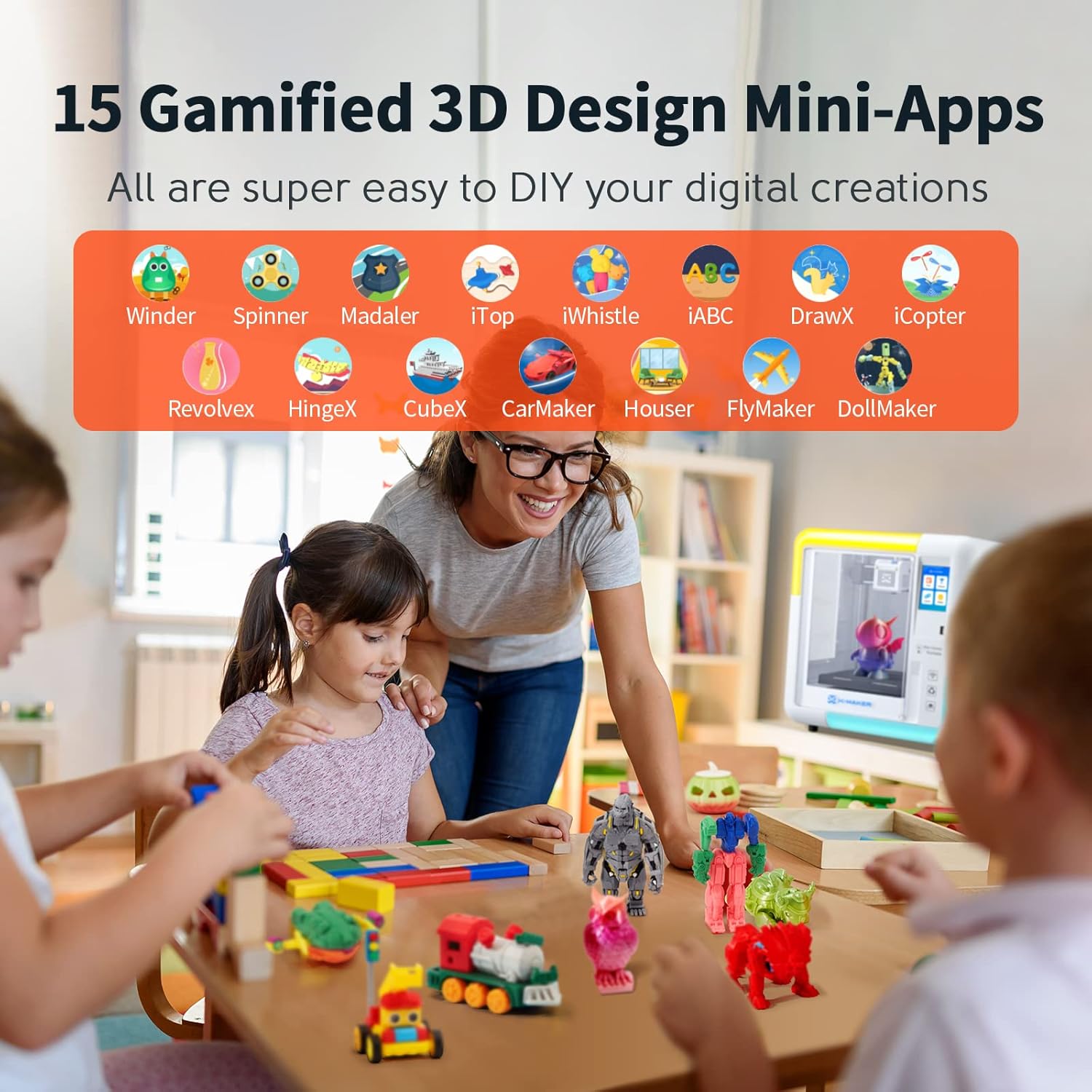 AOSEED 3D Printer for Kids and Beginners, Fully Assembled High-Speed 3D Printer