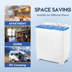 BANGSON Mini Twin Tub Washer and Dryer Combo with 17.6 lbs Large Capacity