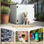 Greesum Outdoor Horizontal Resin Storage Sheds Weather Resistant Resin Tool Shed