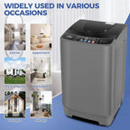 Nictemaw Portable Washing Machine, 20Lbs Capacity Full-Automatic Portable Washer Machine, 2.8Cu.ft Washer and Dryer Combo with Drain Pump, 10 Programs & 8 Water Levels for Apartment, Dorms, RV