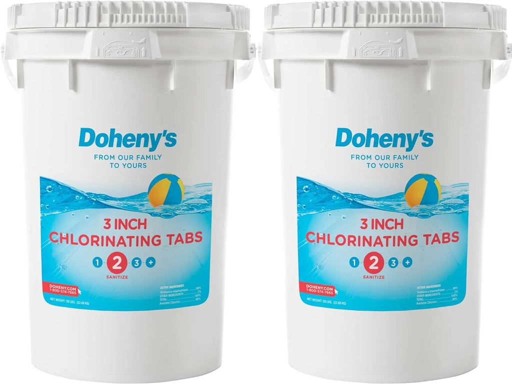 Doheny’s 3-Inch Stabilized Chlorine Tablets, 50lb – Long Lasting, Slow Dissolving Pool Sanitizer