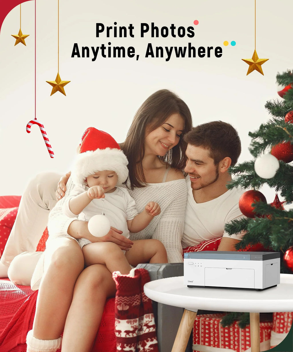 Liene 4�6 Photo Printer with Wi-Fi, 100 Sheets, Thermal-Dye Sublimation, for iPhone & Android