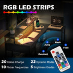 SUPERJARE L Shaped Gaming Desk with LED Lights