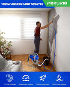 POXURIO 1200W Airless Paint Sprayer, 3300PSI High Efficiency Electric Paint Sprayer