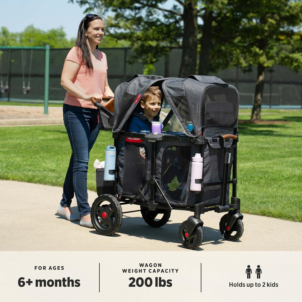 Stroller Wagon, 4 Seater Wagon Stroller for Kids with Low Sides, Baby Stroller Wagon, Quad Stroller