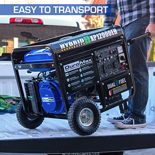 DuroMax XP12000EH Dual Fuel Generator – 12,000W Gas/Propane, 457cc 4-Stroke Engine, EPA/CARB Compliant