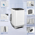 20Lbs Portable Washing Machine Nictemaw Portable Washer, 2.8 Cu.ft Washer and Dryer Combo with Drain Pump, 10 Programs 8 Water Level Compact Laundry Washer for Home, Apartment, RV, Dorms