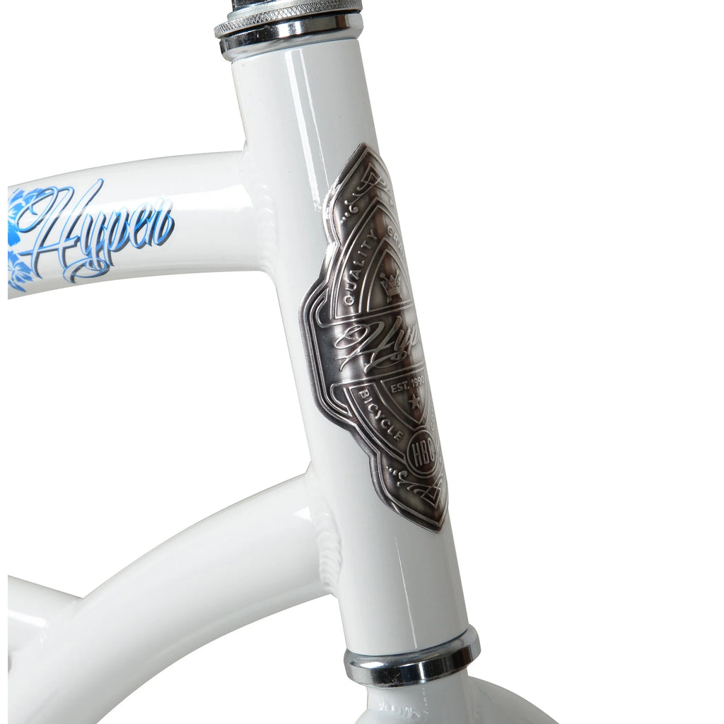 Hyper Women’s 26′′ Beach Cruiser Bike, Lightweight Aluminum, Single Speed, White/Blue