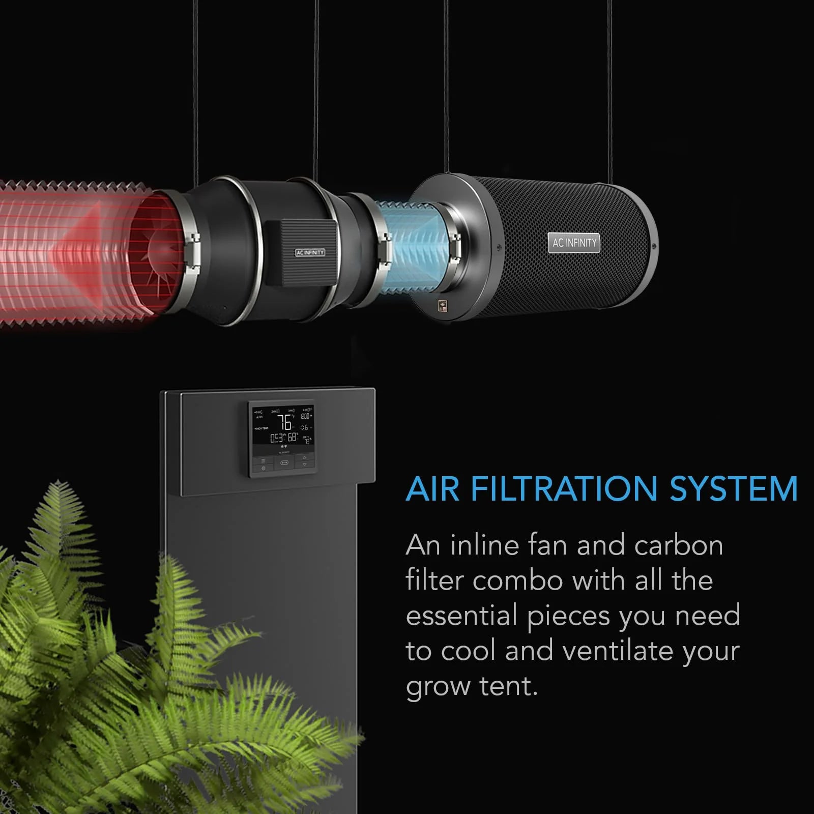 AC Infinity Air Filtration PRO Kit 4", Cloudline Inline Fan