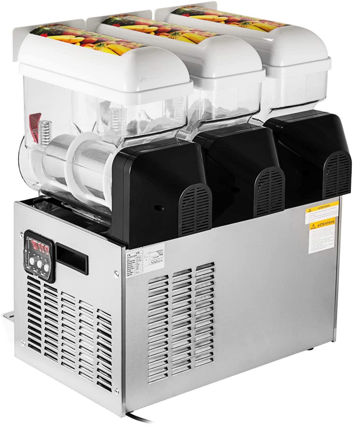 Slushy Machine 15L x 3 Tank 110V Margarita Maker Frozen Drink Machine Commercial Smoothie Maker Slushy Making Machine Suitable for Commercial Use