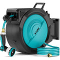 AYURA Retractable Garden Hose Reel, Any Length Lock, Slow Auto-Rewind, 10 Pattern Nozzle