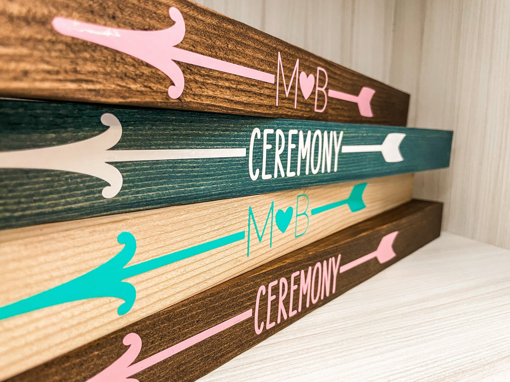 Small Ceremony or Reception Markers | Wood