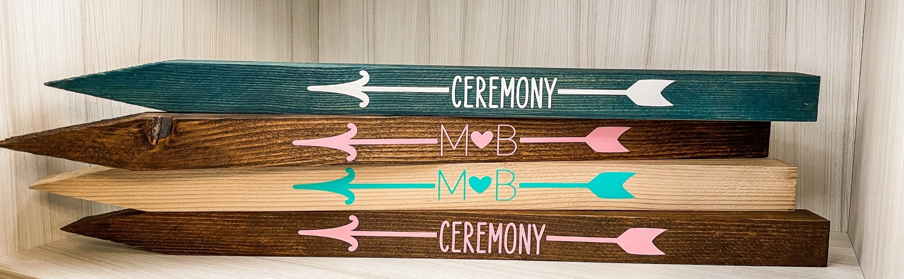 Small Ceremony or Reception Markers | Wood