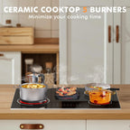 Electric Cooktop 30 Inch - 5 Burners Built-in Ceramic Cooktop, 30" Electric Stove Top with Glass Protection Metal Frame, 9 Heating Level, 8400W, 220-240V for Hard Wire(No Plug)