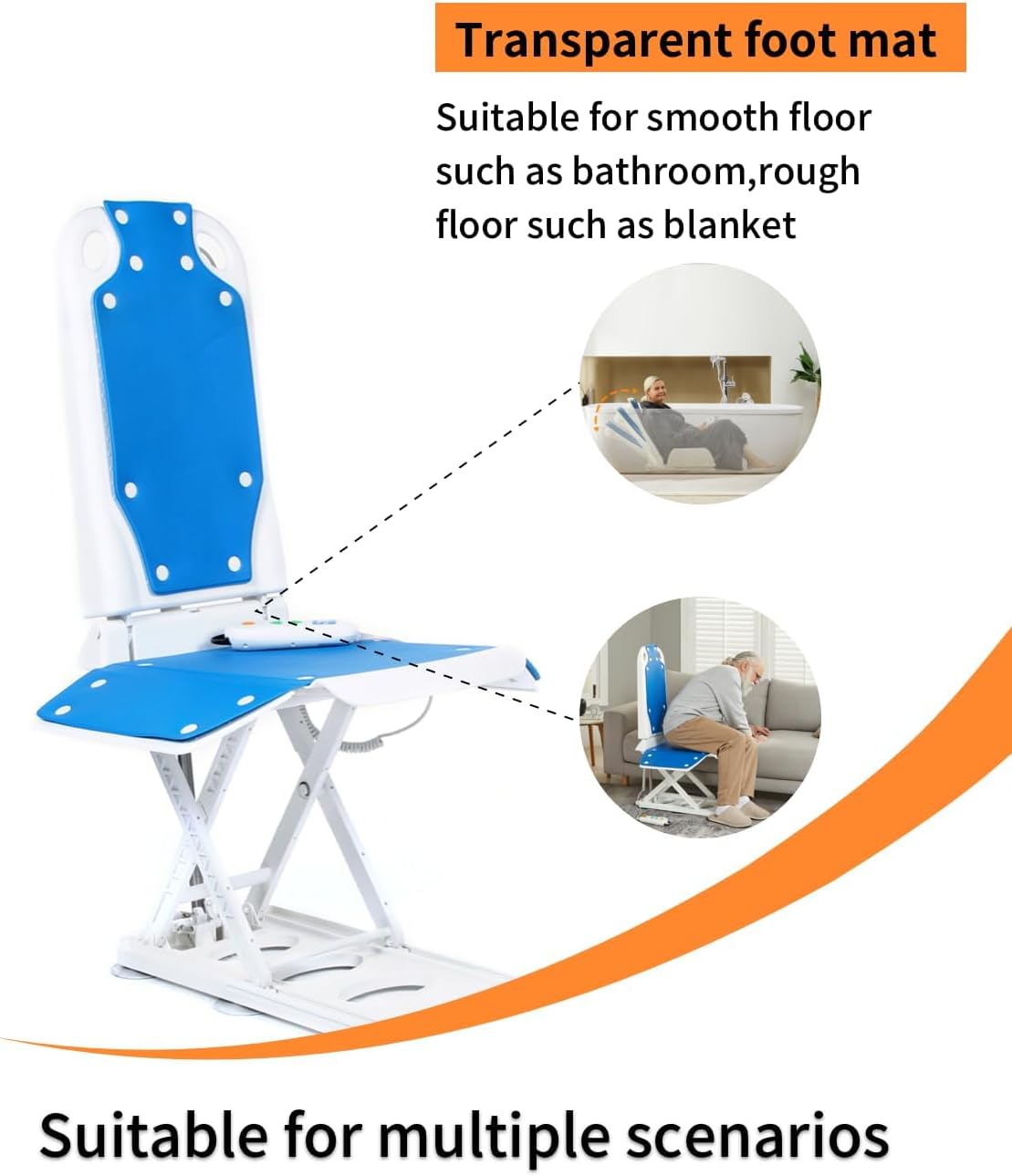 Electric Chair Lift, Get Up from Floor, Floor Lift for Elderly, Can be Raised to 20”, Help You Stand Up Again, Support Up to 300 LBS, Item Weight 30 LBS