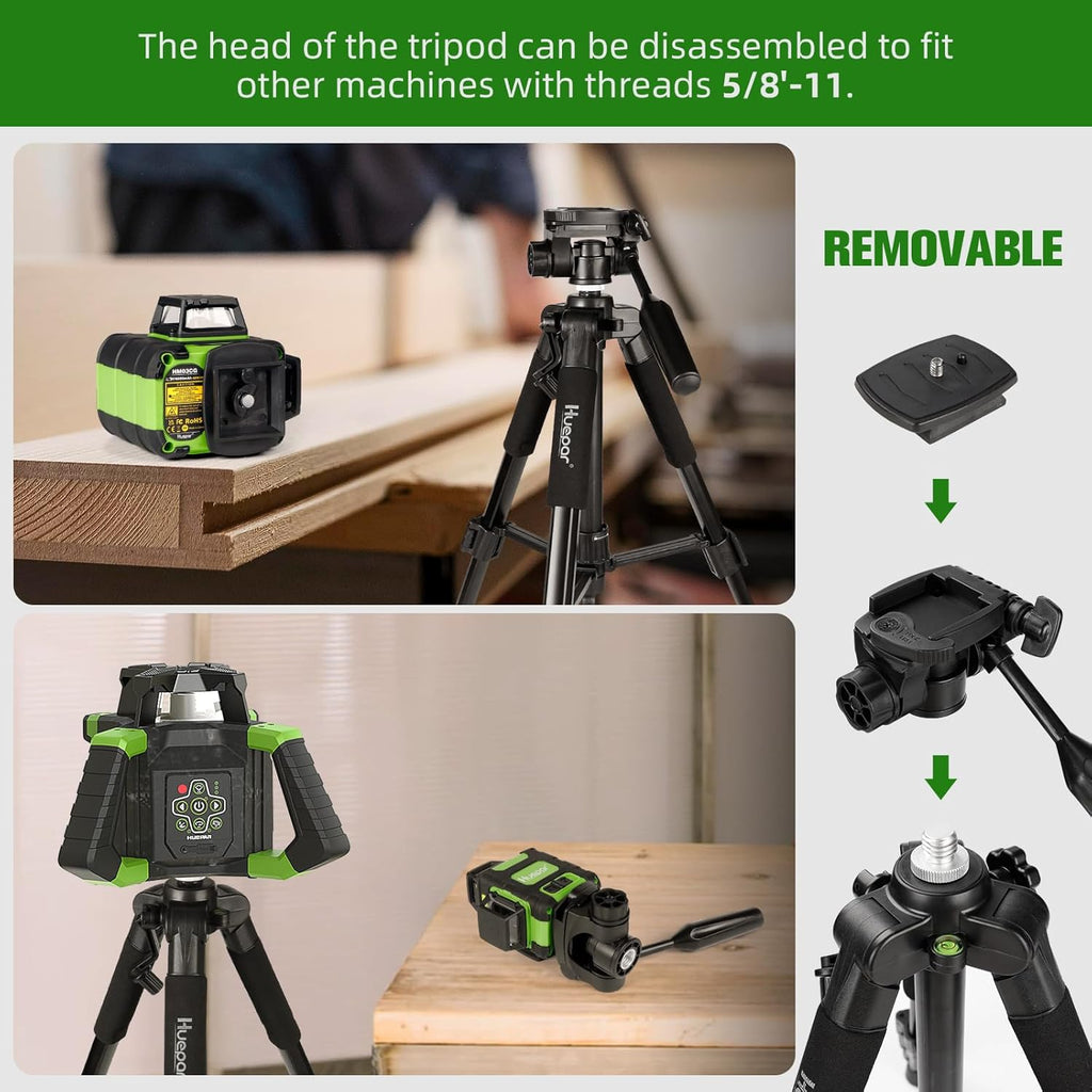 Huepar 360 Self Leveling Rechargeable Lazer Level with Tripod