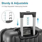 Zimtown 4 Piece Luggage Set – Durable ABS Hard Shell with TSA Lock & Double Wheels, Sizes 16′′-28′′, Rose Gold/Black/Dark Gray